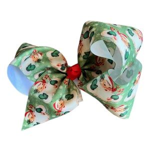 Vintage Santa Hair Bow 7" Grosgrain
